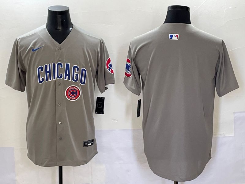 Men 2025 Chicago Cubs Blank Grey Game Nike MLB Jersey style 34